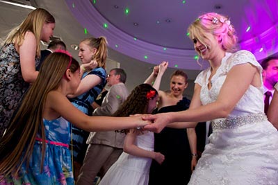 All Occasions Discotheques & Events UK Bride Dancing With Children On The Dancefloor At The Doubletree By Hilton Cambridge Hotel Cambridge Cambridgeshire