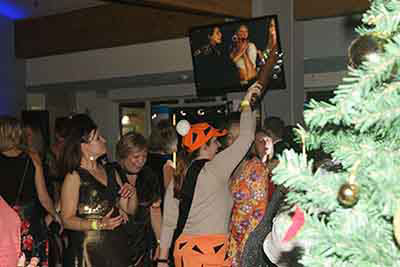 All Occasions Discothques & Events UK Corporate Christmas Party Guests Dancing On The Dancefloor At The Holiday Inn Impington Histon Cambridge Cambridgeshire